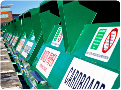recycling bins