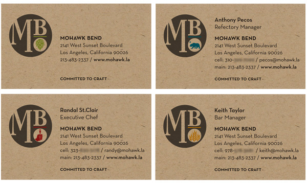 mohawk bend business cards