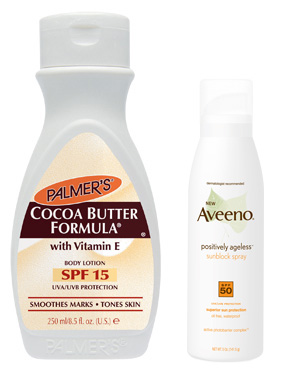 palmer's cocoa butter sunblock and aveeno sunblock