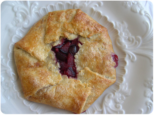 pluot galette with strawberry liquor and orange blossom water