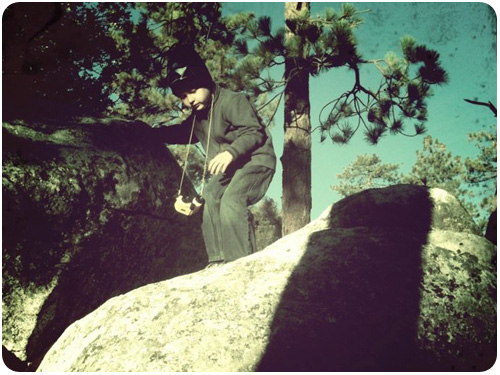 oliver climbing some rocks