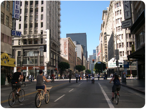 downtown during cicLAvia
