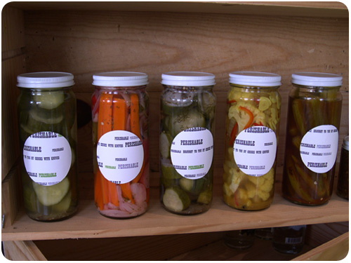 perishable pickles packaging at artisanal LA