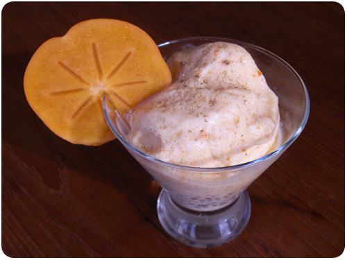 spiced persimmon ice cream