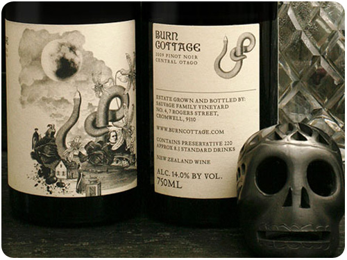 burn cottage wine packaging