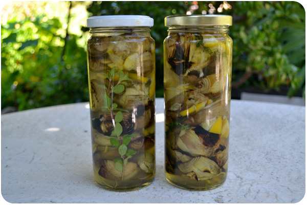 marinated grilled artichokes