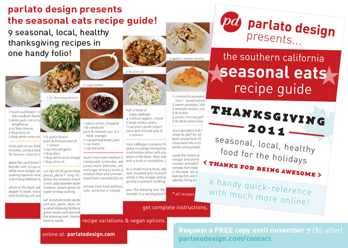 the parlato design seasonal eats recipe guide for thanksgiving 2011
