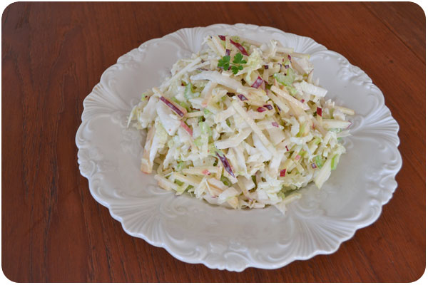 apple, celery & lemony yogurt slaw