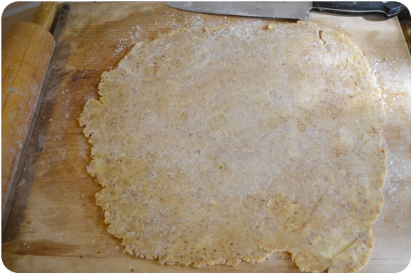 galette dough, rolled out